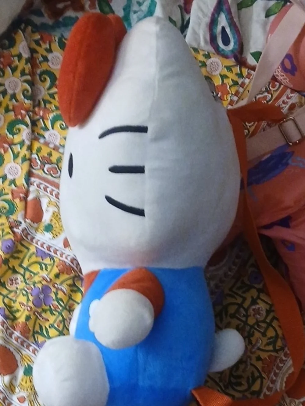 Sanrio Hello Kitty Plush Backpack White & Blue